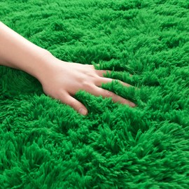 AROGAN 8x10 Feet Soft Large Area Rugs for Bedroom Plush Fluffy Rug, Shag Furry Area Rug Carpet Non Shedding for Hallways Nursery Children Kids Girls Room Home, Green