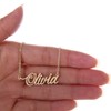 HUAN XUN Gold Color Plated Cursive Name Necklace, Olivia