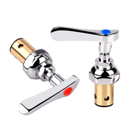 KWODE Replacement Brass Hydraulic Control Spindle Assembly Cartridge Faucet Valve for Bathroom Kitchen Wall Mount Commercial Faucet (1 Pair Hot & Cold)