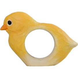 Wildlife Garden WG4563 Napkin Ring Chick - Hand Carved Wooden Napkin Ring for Table Decoration
