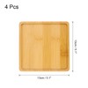 sourcing map 4PCS Mosaic Bamboo Coasters, 5.1 Inch Blank Base