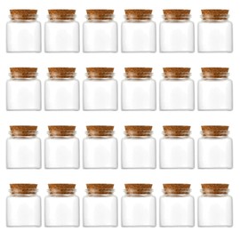 Suny Smiling 24 Pcs Potion Bottles with Cork, 1.7 oz Mini Clear Glass Jars for Spices, Herbs, Candy, Wedding Party Favors, DIY Crafts, and Decorations (24)