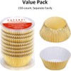 Caperci Standard Cupcake Liners Gold Foil Muffin Baking Cups 150-Pack