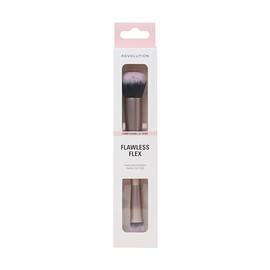 Revolution Flawless Flex Duo Brush, Dual-Ended Makeup Brush, Synthetic Bristles, For Blending & Buffing, Vegan