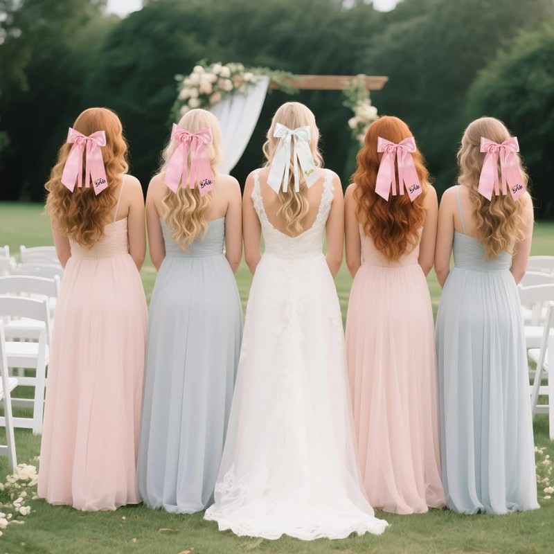 Bridal White Bow, Delicate Satin White Hair Bow Bride To