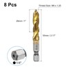 sourcing map 8pcs Combination Drill and Tap Bits Metric M8