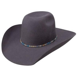 RESISTOL Men's Grey 6X Hooey Silver Smoke Wool Felt Western Hat Grey 7 1/4