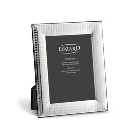 EDZARD Forli Picture Frame for Photo 13 x 18 cm Silver-Plated Tarnish-Resistant with Velvet Backing Includes 2 Hangers Photo Frame for Standing and Hanging