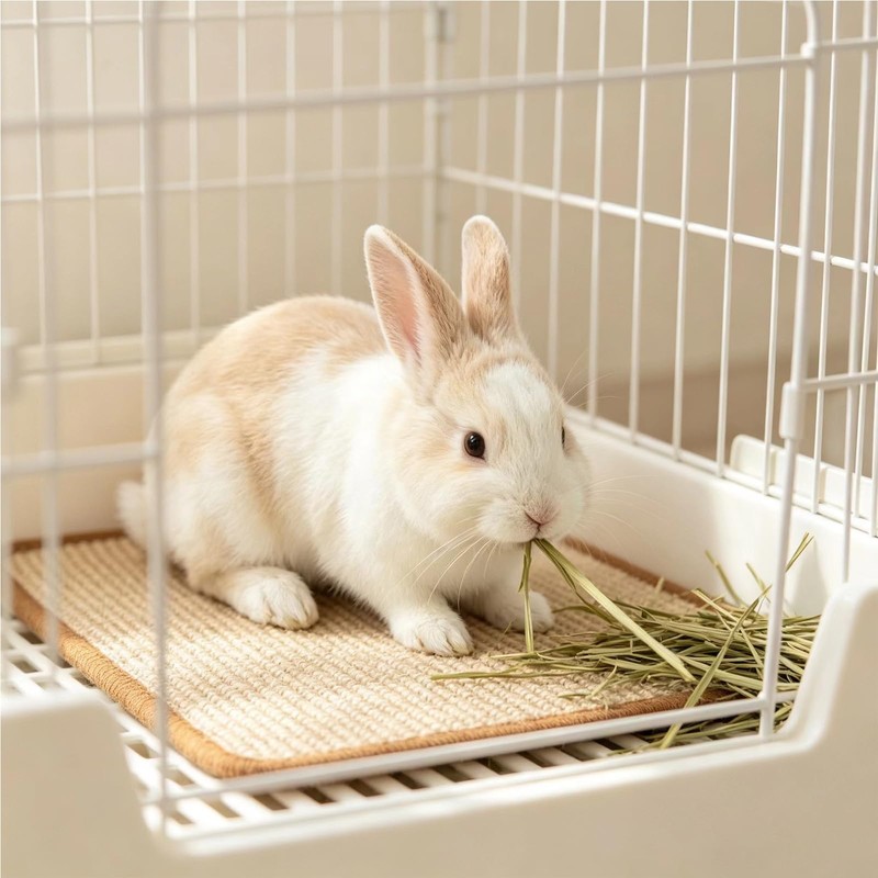 Abuzabu 2PCS Rabbit Scratching Mats, Natural Sisal Bunny Scratch Pad