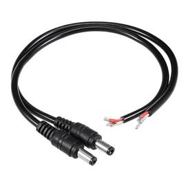 sourcing map 2Pcs 30cm 10A Plastic Male DC Power Pigtail Ultra Thick Cable Connector for CCTV Security Camera 2.1 x 5.5mm