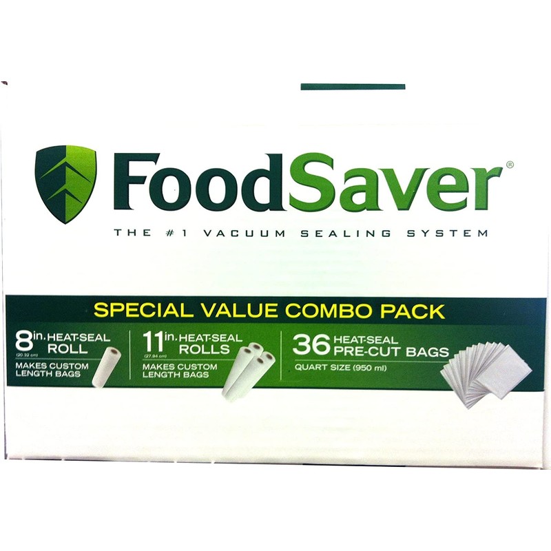 FoodSaver Special Value Vacuum Seal Combo Pack 1-8"Roll; 4-11"Rolls; 36
