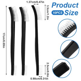 TIESOME 10Pcs Double-Ended Cleaning Brushes Set, Small Detailing Crevice Brushes All Purpose Mini Cleaning Brush Stiff Bristles Brushes for Kitchen Sink Bathroom Gaps Corner Small Space(Plastic)