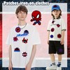 14Pcs Hero Spider Iron on Embroidered Patches Applique Spiderweb Letter