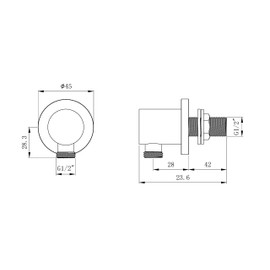 Keenware KSA-003 Shower Wall Outlet Elbow, Chrome