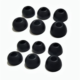 Luckvan Silicone Ear Tips for Beats Studio Buds Tips Replacement Ear Earbuds Tips for Beats Studio Buds+/Fit Pro/Solo Buds Earbuds 6 Pairs LMS Black