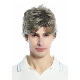 WIG ME UP - DW94A-18T22 Wig Men Women unisex short parting wavy light brown streaked with blond highlights