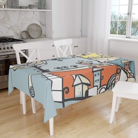 Le Jardin du Lin Kitchen Decoration, Tablecloth, 140cm x 160cm - Designed and Manufactured in Turkey