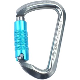 ProClimb Aluminum D Carabiner - Triple-Locking Gate 28kN