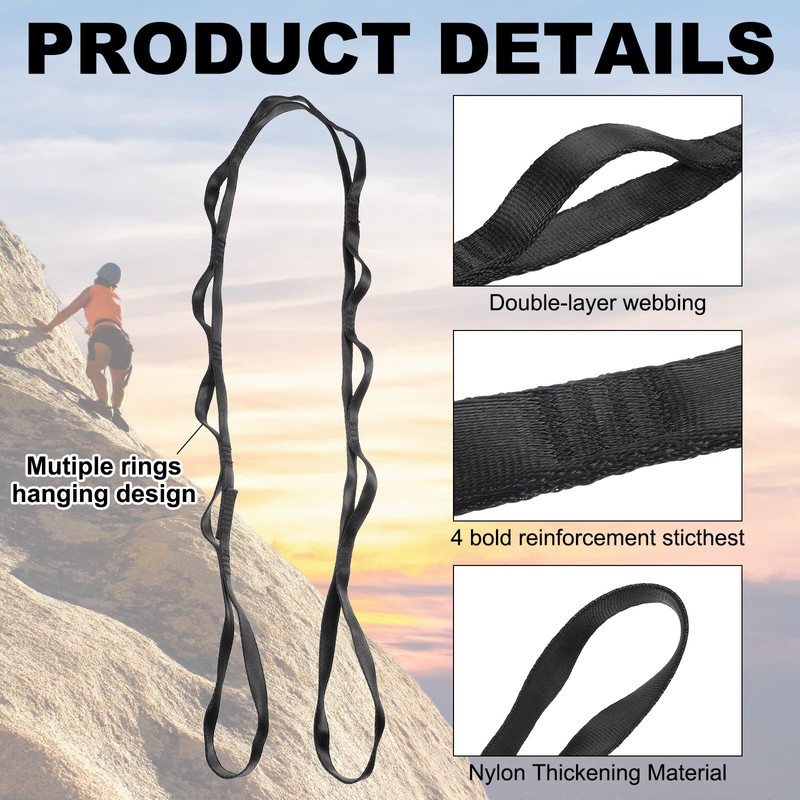PATIKIL 22KN Adjustable Daisy Chain Yoga Extend Belt 1.5M, 2