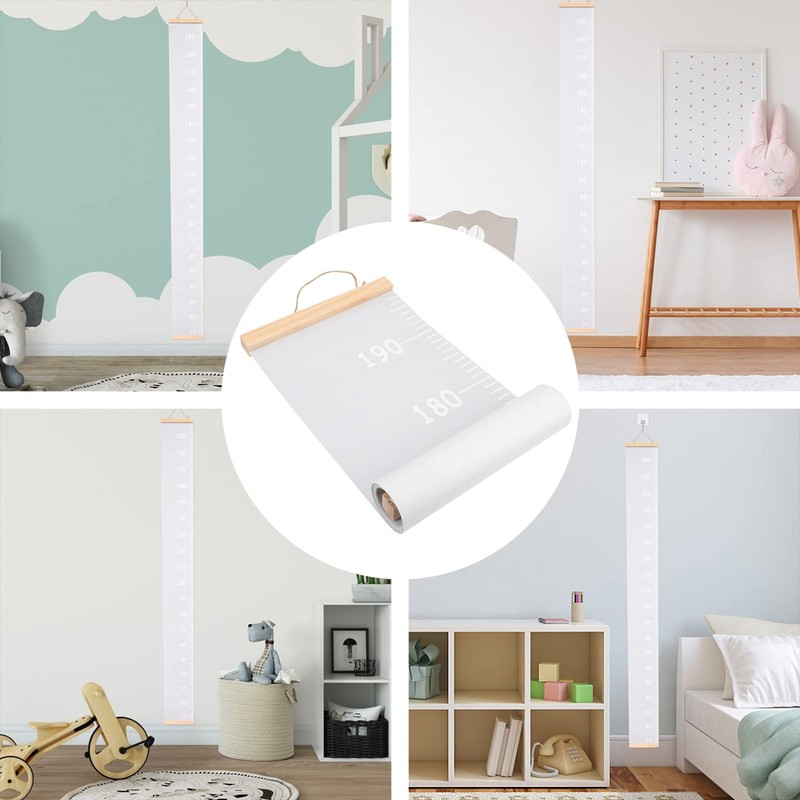 Alipis Canvas Growth Chart Height Recording Ruler, Wood Frame Canvas