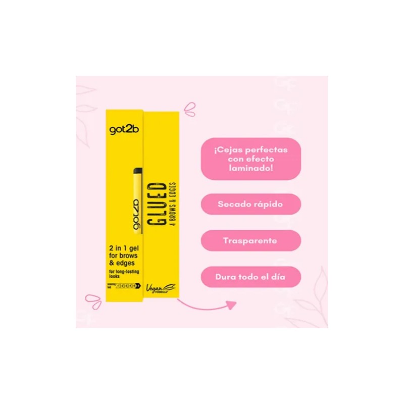 Got2b Glued Gel Fijador Gel Cejas Alta Fijacion 3pzs