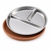 3-Pack Stainless Steel Divided Suction Plates for Kids – 3-Section