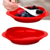 MOSKESON 2Pack Spill Proof Scoop Plate with Non-Skid Suction Base,
