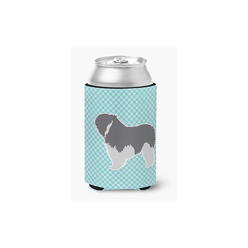 Caroline's Treasures BB3732CC Polish Lowland Sheepdog Dog Checkerboard Blue Can