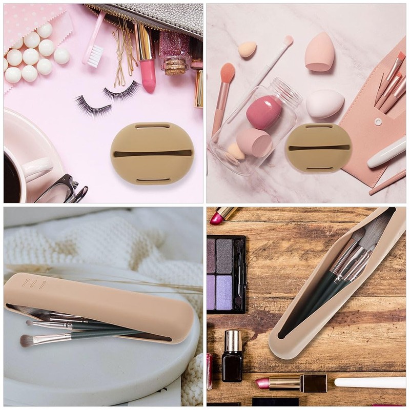 Beavorty Travel Makeup Brush Holder & Makeup Sponge Holder, 2Pcs