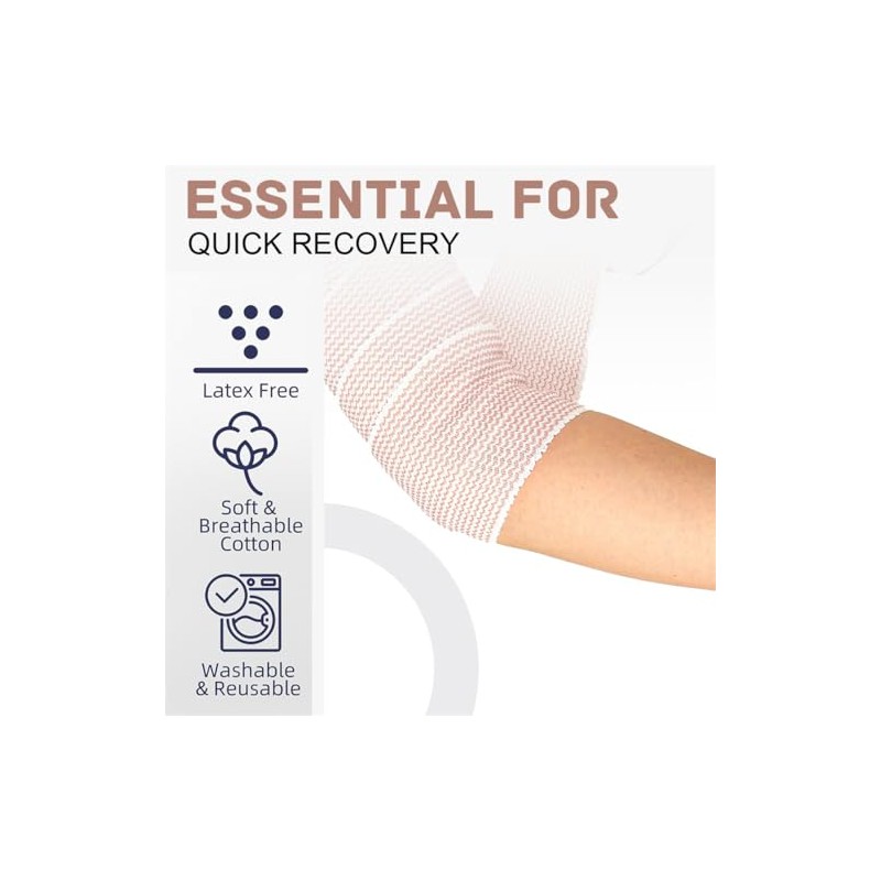 Compression Bandage, Elastic Bandage Wrap 6PCS Bandage Wrap Roll with