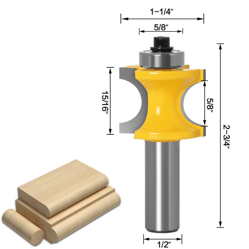 APLUS Half Rod Cutter, 5 Pieces Half Round Bearing Bullnose