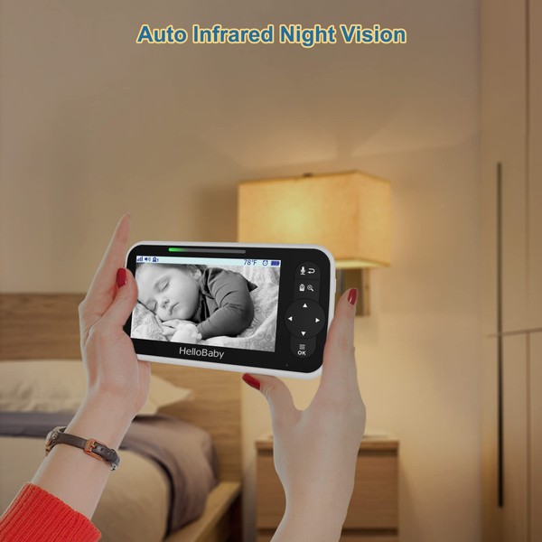 HelloBaby HelloBaby 5 Inch Video Baby Monitor with Camera and