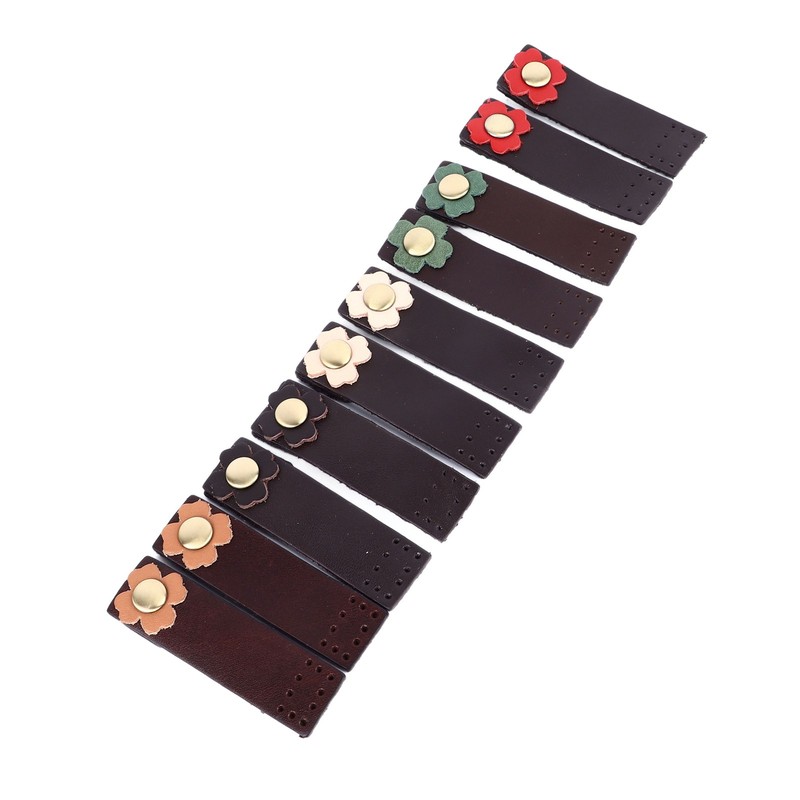 10 Set Leather Snap Buckles Leather Tab Closure Leather Button