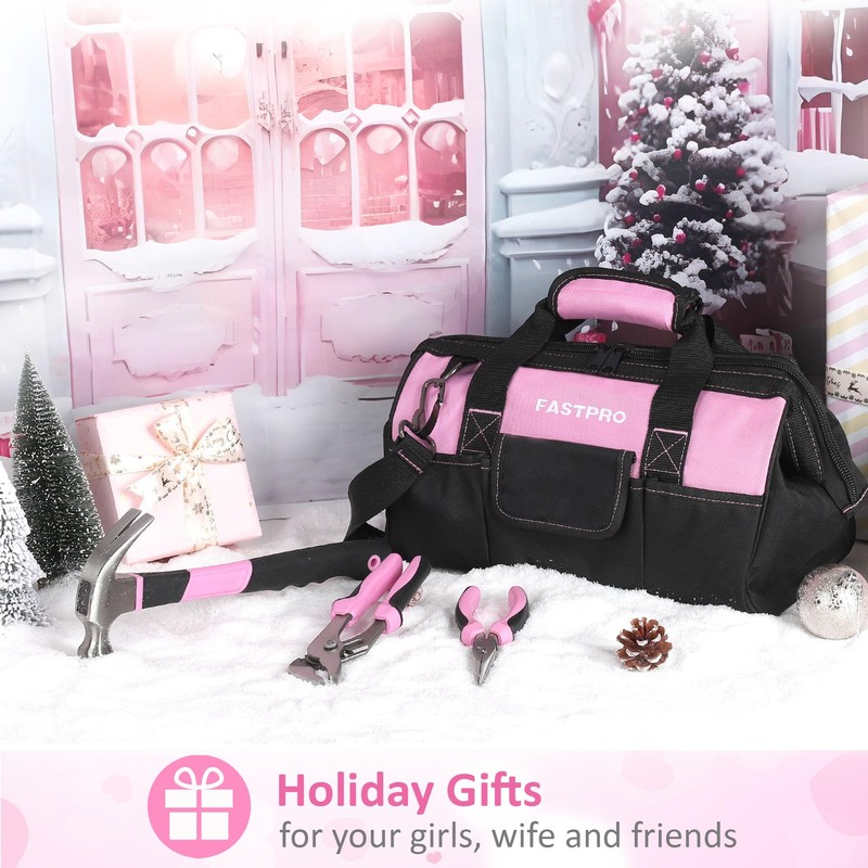 FASTPRO 267-Piece Pink Tool Set, Home Repairing Tool Kit with