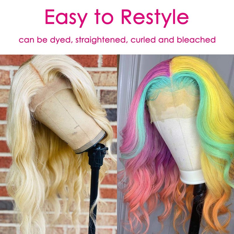 613 Blonde Bob Lace Front Wigs Human Hair T Part