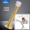 Bright Brass Spring Door Stopper with Rubber Bumper – Baseboard