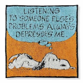 Snoopy [Mini Towel] Handkerchief Towel, Sleeping Towel, Peanuts [Orange/OR]