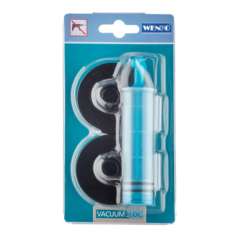 WENKO Vacuum-Loc® Adaptor, Black, Set of 2, Attachment without Drilling,