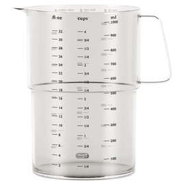 Rosti Mensura Measuring Jug 1 Litre Kitchen Measuring Cup 1000 ml Made of SAN Plastic, with Handle and Spout, Tolerates Boiling Water, Clear