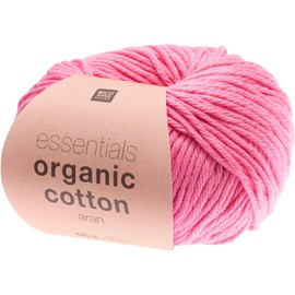 Rico Design Essentials Organic Cotton Aran, 50 g, 90 m, Pink
