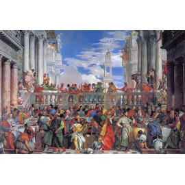 Painting Wallpaper Poster Removable Self Stick paoro・ヴxerone-ze Cana Wedding Dated 1562 Museum Louvre Character Black K – VRN – 001s2 603 mm × For Architectural Wallpaper Weather Resistant Paint