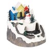 Xmas Music Box Resin Rotating Light Up Train Musical Box