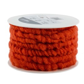 KragoART Wool Cord, Wool Cord 10 mm Wide, 10 Metres on Plastic Roll, Craft Wool for Decorating Vessels and Arrangements, Popular in Floristry (Orange)