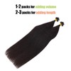 Elailite Real Hair Extensions Bondings 35 cm #1B Natural Black