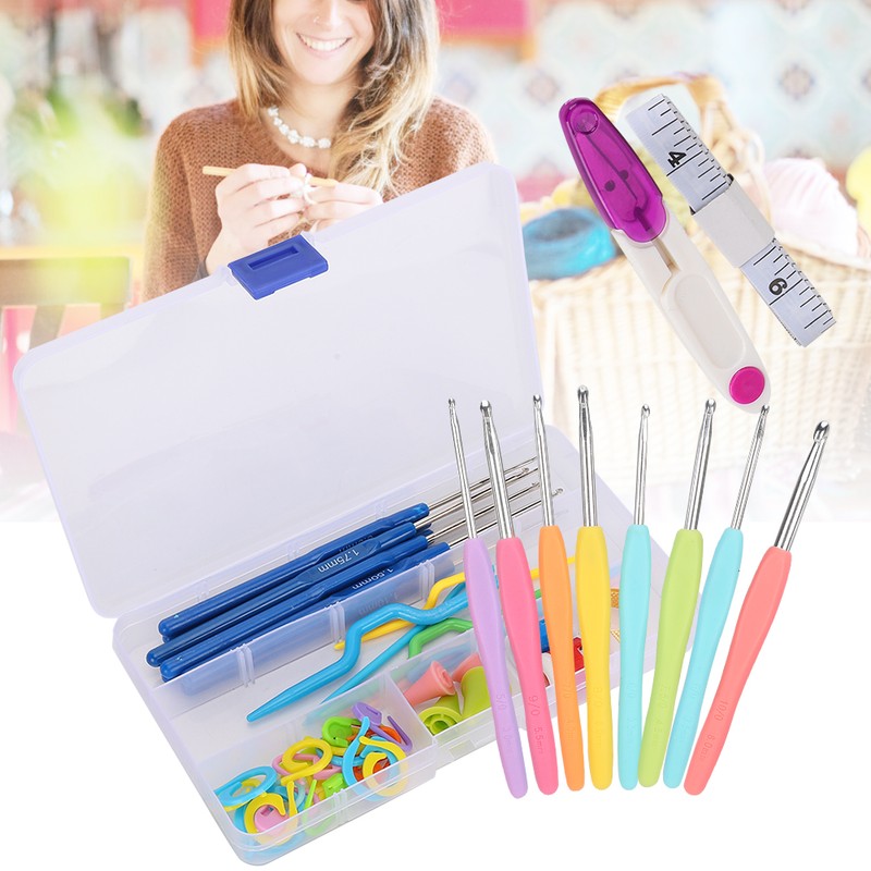 Household Crochet Hook Kit Sewing Needle Tape Measure Scissor Thimble