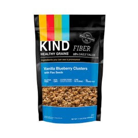 KIND Healthy Grains Clusters, Vanilla Blueberry with Flax Seeds Granola, 10g Protein, Gluten Free, 11 Ounce (Pack of 1)