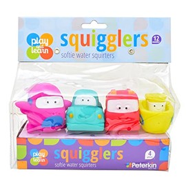 PETERKIN | Play & Learn – SQUIGGLERS – 4 softie water squirters | Pre-school Toys | Bath Toys | Ages 12m+