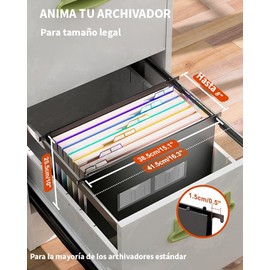 Timotech Archivero Organizador de Carpetas Expansibles de Plástico para Oficina, Archivero Tamaño Carta, Folder Porta Documentos con 7 Bolsillos de ac