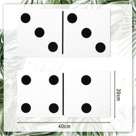 Spiareal 3 Pcs Large Domino Paper Board Puerto Rico Domino Party Decoration 8' x 15' Havana Nights Casino Party Theme Game Prom Night Birthday Wedding(Classic White,Low Dominoes)