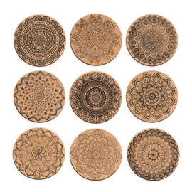 Soleebee Cork Coasters for Drinks, Reusable Cup Mat Round Cork Coasters Set for Home, Office, Bar, Restaurant - 4 Inches (Pack of 9)
